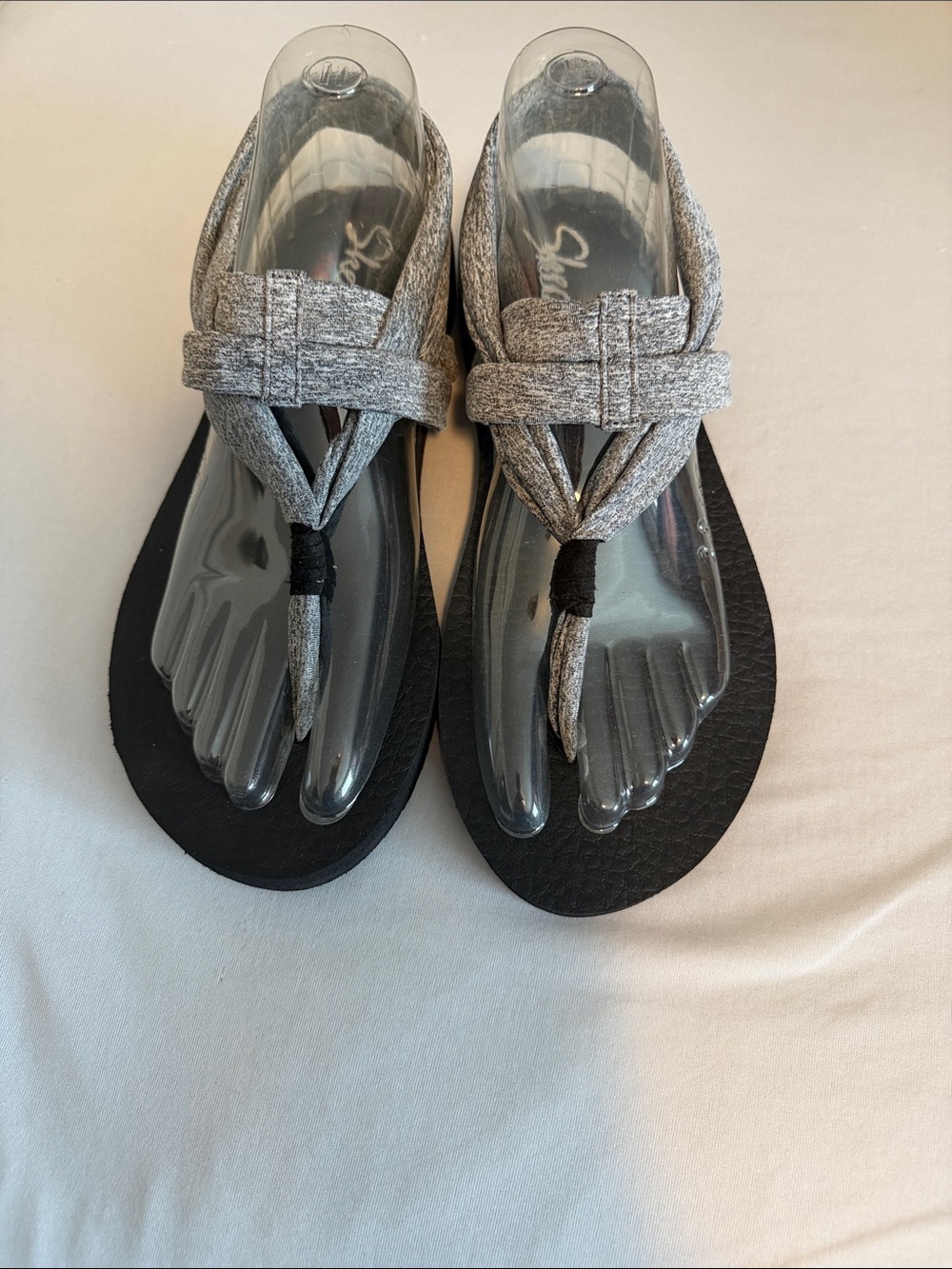 Skechers Heather Grey Elastic Thong Sandals
